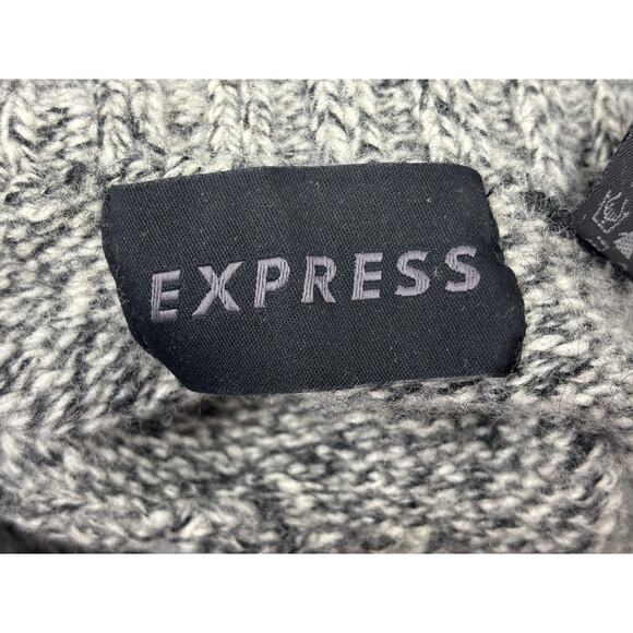Vintage Express Knit Turtleneck Sweater Womens Small Marbled Gray Merino Wool - Picture 9 of 13